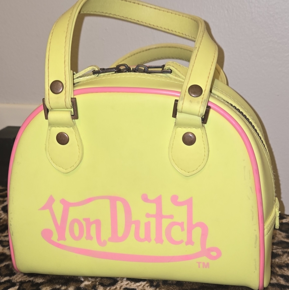Y2K Yellow And Pink Von Dutch Bag